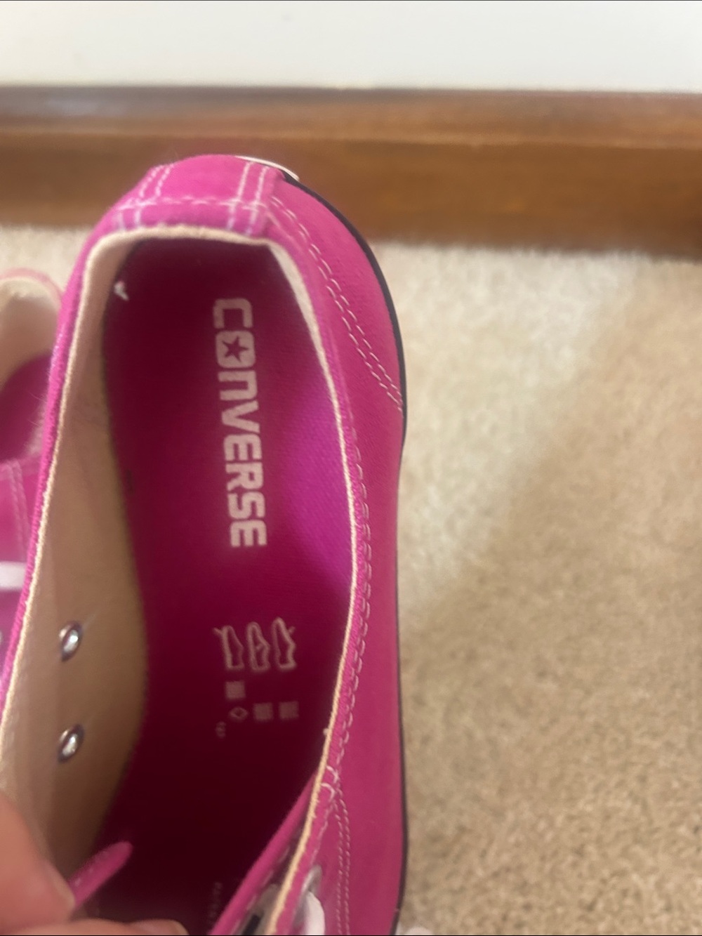 Converse Magenta Low-Top Canvas Sneakers - Picture 4 of 6
